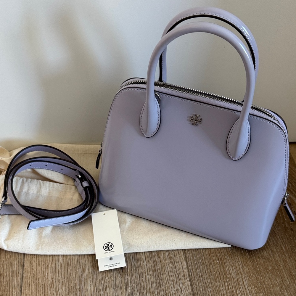 Tory Burch Lilac Patent Leather Dome Bag